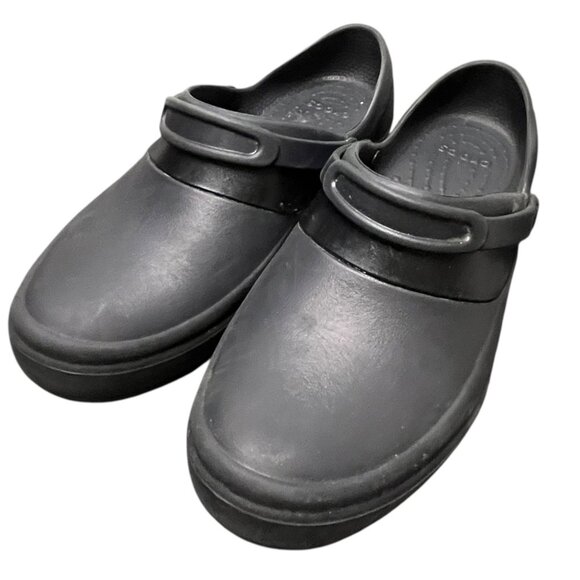 Crocs‎ Mercy Work Clogs Slip Resistant Work Shoes Women’s 9 Black Nurse Chef - Picture 1 of 7